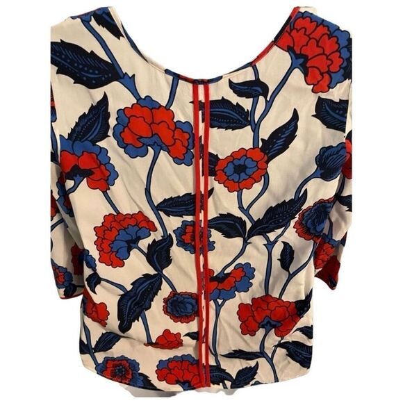 Boden Floral 3/4 Sleeve Blouse Women's Size 6 Fourth of July 4th of July Celebra - Picture 8 of 8